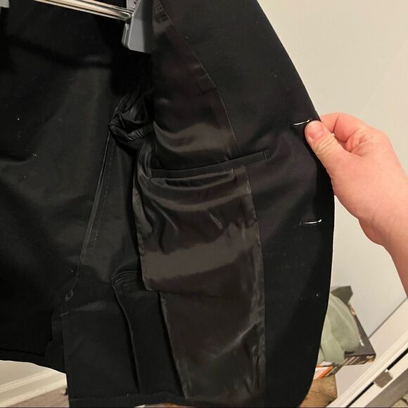 Michael Kors Navy Mens 3-Button Blazer 38R Double Zip Pockets - Picture 4 of 7